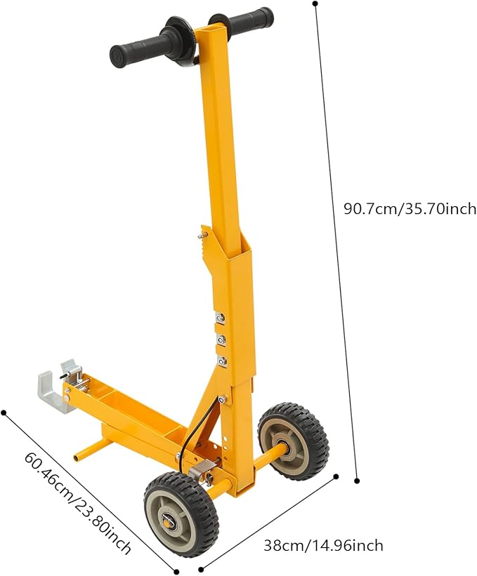 Lawn Mower Lift, 800Lbs Lawn Mower Lift Carbon Steel Manual Lift Jack Lawnmower Lift Tool Adjustable Lawnmower Lifts w/Wheel for Garden Tractors All-Terrain Maintenance and Repair(800LBS)