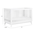Babyletto Scoot 3-in-1 Convertible Crib with Toddler Bed Conversion Kit in White, Greenguard Gold Certified