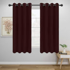 Easy-Going Blackout Curtains for Bedroom, Solid Thermal Insulated Grommet and Noise Reduction Window Drapes, Room Darkening Curtains for Living Room, 2 Panels (52x63 in,Wine)