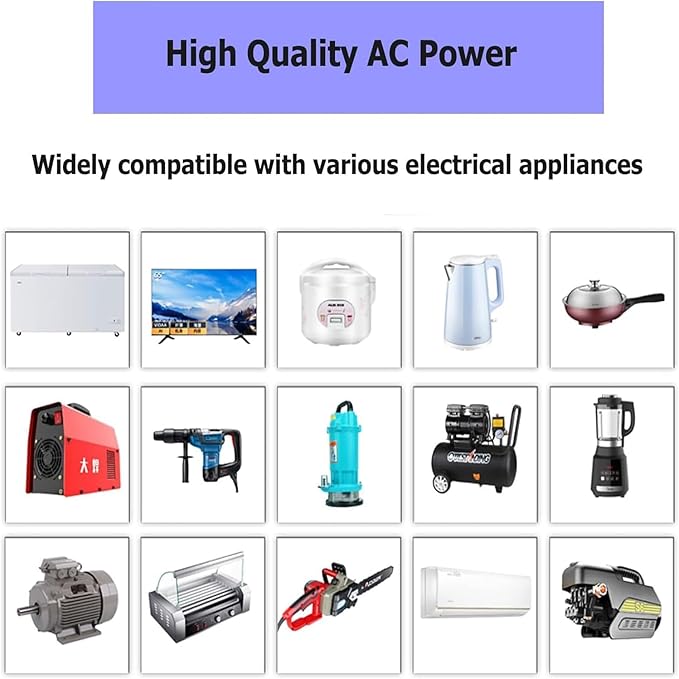 800W Pure Sine Wave Inverter-48V DC to 110V 120V AC Power Converter with 2 AC Outlets, 48 Volt Power Inverter for Truck, Rv, Camping, Home, Emergency Power