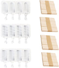 Popsicle Molds Set, 3 Silicone Ice Cream Bar Molds with 200 Wooden Sticks, Frozen Treats Molds Reusable, Non-stick, Easy to Use, Summer Treats, Kid Party, DIY Snacks