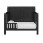 Baby Relax Miles 5-in-1 Convertible Crib, Solid Pine Wood, Black