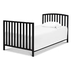 DaVinci Dylan Folding Portable 3-in-1 Convertible Mini Crib and Twin Bed in Ebony, Greenguard Gold Certified