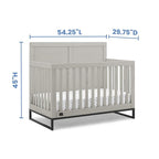 Simmons Kids Foundry 6-in-1 Convertible Baby Crib, Rustic Mist with Matte Black