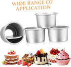 Ciieeo 6-Piece Removable Bottom Round Cake Pans Set 2-Inch Aluminum Alloy Baking Tins for Mini Cakes Nonstick Easy Clean Suitable for Home Baking