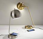 Adesso 5131-22 Emerson Desk Lamp Wireless Charging, 7W LED, 5W QI, USB Port, Indoor Lighting Lamps