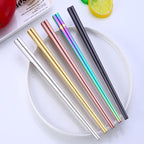 Stainless Steel Chopsticks,Reusable ,Dishwasher Safe , Easy to Use（3 PCS,golden）