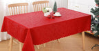 Smiry Rectangle Waterproof Heavy Duty Vinyl Tablecloths, 60 x 102 Inch | Wipeable Washable Floral Embossed Table Cover for Kitchen and Dining Room, Indoor & Outdoor Use, Red
