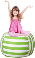 27Inch Stuffed Animal Storage Bean Bag Chair Cover for Kids room, Gifts for 3 4 5 6 7 8 9 Boys Girls Stuffed Animals Toy Storage Bags, New Year Gift-Green