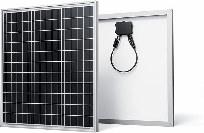 Renogy Solar Panel 50 Watt 12 Volt, High-Efficiency 50W Solar Panel Monocrystalline PV Module Power Charger for RV Marine Rooftop Farm Battery and Other Off-Grid Applications