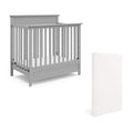 STORKCRAFT Petal 4-in-1 Convertible Mini Crib (Pebble Gray) – GREENGUARD Gold Certified, Converts to Daybed and Twin-Size Bed, Includes Bonus 2.75-inch Mini Crib Mattress
