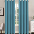 H.VERSAILTEX Blackout Window Treatment Curtains/Panels, Thermal Insulated Room Darkening Solid Grommet Drapes for Bedroom/Living Room Window (52 Inch by 108 Inch, Storm Blue, Set of 2)