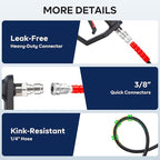 3/8" Pressure Washer Hose 50FT 4800PSI, with M22 14 mm to 3/8 Inch Quick Connect, Kink Resistant Industry Grade Steel Wire Braided Synthetic Rubber Jacket with 2 M22 14mm Adapter Set