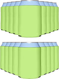 PartyPrints 1000 Pack Lime Green Blank Can Cooler Sleeves, Customizable Bulk Can Coolers, Extra-Thick Collapsible Drink Insulator Sleeve, Beer Can Coolers for Party Beverages