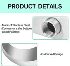Stainless Steel 304 Pool Fountain Silver Color for Ground Pools Garden Outdoor Waterfalls Sheer Descent Pond Water Feature-23.6" Height