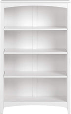 Camaflexi Shaker Style 4 Shelf Bookcase / Solid Wood / 48 inch High / Adjustable Shelving / Closed Back / Display Bookshelf for Living Room, Bedroom, Home and Office, White
