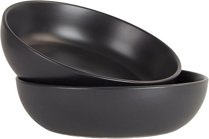 10 Strawberry Street Wazee Matte 9"/48oz Serving Bowl, Set of 2, Black