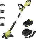 KITLUCK 20V Cordless Grass Trimmer, Electric Lawn Mower Weed Cutter with Auto Line Feed, 12-inch String Trimmer Edger Lawn Tool with 4 PCS Spool Line and 2.0Ah Battery for Lawn Care, Yard, Garden