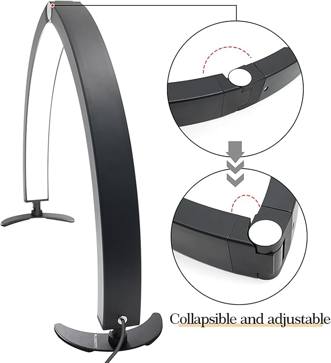 Half Moon Light Nail Desk Lamp, 40W 29 inch Stepless Bi-Color and Brightness Nail Table Light with Wire Controller & Remote for Nail Art Tech Manicure Eyelash Tattoo Crafts