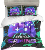 Sunnycitron Gaming Comforter sets for Boys Bedding Sets Kids Bed Comforter Set Gamer Bedding with Comforter Queen size Boys Teen Gamer Gamepad Comforter Set for Gaming bed,1Comforter 2Pillowcases