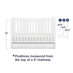 GAP babyGap Graham 4-in-1 Convertible Crib with Storage Drawer - Greenguard Gold Certified, Bianca White