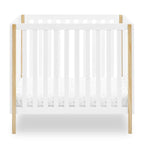 Delta Children Gio Mini Crib with 2.75" Mattress Included, Bianca White/Natural