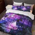 Sunnycitron Butterfly Comforter Set for Girls 3D Purple Butterfly Bedding with Comforter Full Size Girls Comforter Set Neon Butterflies Purple bed comforter full,1 Comforter + 2 Pillowcases