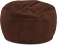 Posh Creations Structured Comfy Bean Bag Chair for Gaming, Reading, and Watching TV, 100in Round Classic Bean Bag, Rabbit Fur - Brown