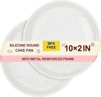 CAKETIME Silicone Round Cake Pan with Metal Reinforced Frame