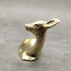 Pure Copper Sikadeer Small Ornament, Mini Brass Lying Deer Tea Pet, Crafts Ornaments, Micro Landscape Decor, Cute Decor, Scene Decor, Desktop Decor(Sikadeer)