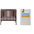 3-in-1 Folding Portable Crib with Dream On Me 3 Portable Crib Mattress, White