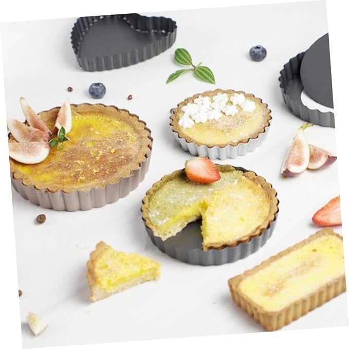 SOLUSTRE 1set Tart Molds for Home Kitchen for Bread Pizza Cakes and Desserts Made of High Grade 2pcs