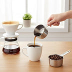 1/2 Cup Stainless Steel Measuring Cup, 2 Pcs (125 ml, 125 cc, 4 oz) Dog Food Scoop 1/2 Cup Scoop Half Metal Measuring Scoops for Feeding Pet, Wet and Dry Ingredients, Kitchen Cooking, Dishwasher Safe