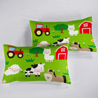 Farm Animal Comforter,Pig Cow Sheep Comforter Set for Kids Teens Girls Boys,3Pcs Bedding Set Printed Comforter with 2 Pillowcases,Down Alternative,Soft and Lightweight，Queen Size