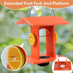 Oriole Feeder for Outdoors Hanging with Gift Box, Durable Plastic Oriole Jelly Feeder with Fruit Holder & 6oz Glass Bowl, Bird Feeder for Orioles with Roof Rain Protection for Garden, Patio, Backyard