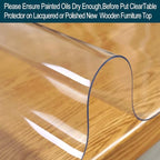 Wadrac Clear Table Protector Plastic Table Cloths PVC Night Stand Table Cover Mat Office Desk Mat Shelf Surface Protection Crystal Children Painting Cover Pad Transprent Rectangular 20x96 inch