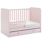 Delta Children babyGap Graham 4-in-1 Convertible Crib with Storage Drawer + Brannan Bear Bookcase with Bins + Brannan Bear Wall Shelf with 4 Hooks, Blush Pink/Dark Pink (Bundle)