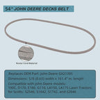 161" x 5/8" GX21395 Mower Deck Belt, 54 inch Deck Drive Belt for John Deere 190C, D170, E180, G110, LA150, LA175 Lawn Tractors Deck Belt Made of Kevlar Cord (GX21395)