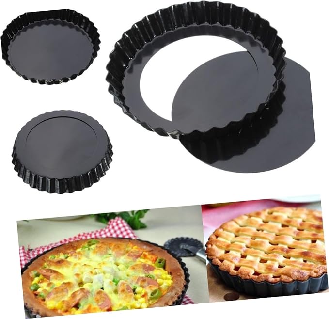 SOLUSTRE 1set Tart Molds for Home Kitchen for Bread Pizza Cakes and Desserts Made of High Grade 2pcs