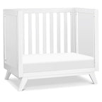 DaVinci Otto 3-in-1 Convertible Mini Crib with 4" Mattress in White, Greenguard Gold Certified
