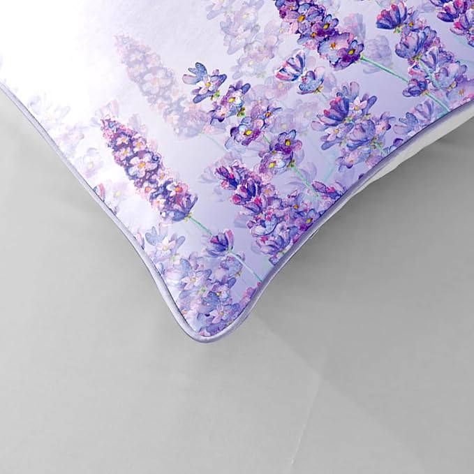 Girls Purple Comforter Sets Queen Size for Girls, Pretty Blonde Girls Love Purple Floral Quilt Bedding Sets for girls Bed in A Bag Comforter Set with 2 Pillowcases
