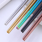 Stainless Steel Chopsticks,Reusable ,Dishwasher Safe , Easy to Use（1 pairs,Dazzling red）