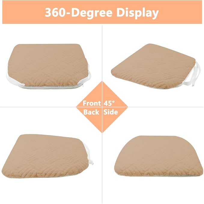 Plush Chair Cushion, Oval Chair Cushion Pad,Ultra Soft Nonslip Seat Pad,Comfortable Chair Cushion Cover,2PCS Memory Foam Chair Seat Cushion for Home Office Kitchen Dining Chairs Coffee