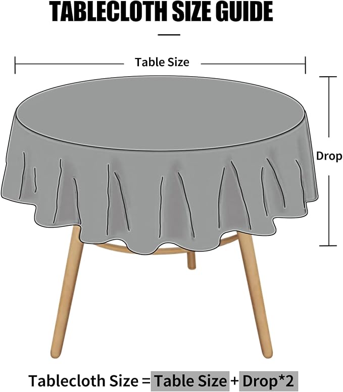 Smiry Round Waterproof Heavy Duty Vinyl Tablecloths, 70 x 70 Inch | Wipeable Washable Floral Embossed Table Cover for Kitchen and Dining Room, Indoor & Outdoor Use, Coffee