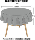 Smiry Round Waterproof Heavy Duty Vinyl Tablecloths, 70 x 70 Inch | Wipeable Washable Floral Embossed Table Cover for Kitchen and Dining Room, Indoor & Outdoor Use, Coffee