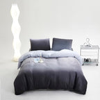 Wellboo Grey Gradient Comforter Sets Queen Silver Grey Velvet Bedding Comforters Modern Plain White and Dark Grey Flannel Quilts Farmhouse Abstract Art Gray Comforters Micromink Sherpa Fuzzy Plush Bed
