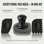 Cast Iron Scrubber and Scraper | 316 Chainmail Scrubber for Cast Iron Pan | Chain Mail Scrubber for Cast Iron Skillet Cleaner | Dishes Pots Wok Griddle Grill | Dish Scouring Pad Dishwasher Safe, Black1