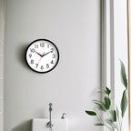 Wall Clock Analog 10 Inch Silent Non Ticking Battery Operated Modern Decorative for Living Room Kitchen Office Bedroom Bathroom(Black)