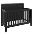 Baby Relax Miles 5-in-1 Convertible Crib, Solid Pine Wood, Black