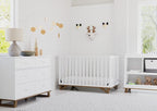 Storkcraft Santa Monica 5-in-1 Convertible Crib (White with Vintage Driftwood) – GREENGUARD Gold Certified, Modern Design, Two-Tone Baby Crib, Converts to Toddler Bed, Daybed and Full-Size Bed